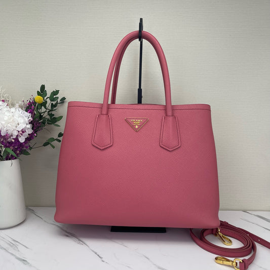 Prada - Prada Double - Leather - Pink - (medium)