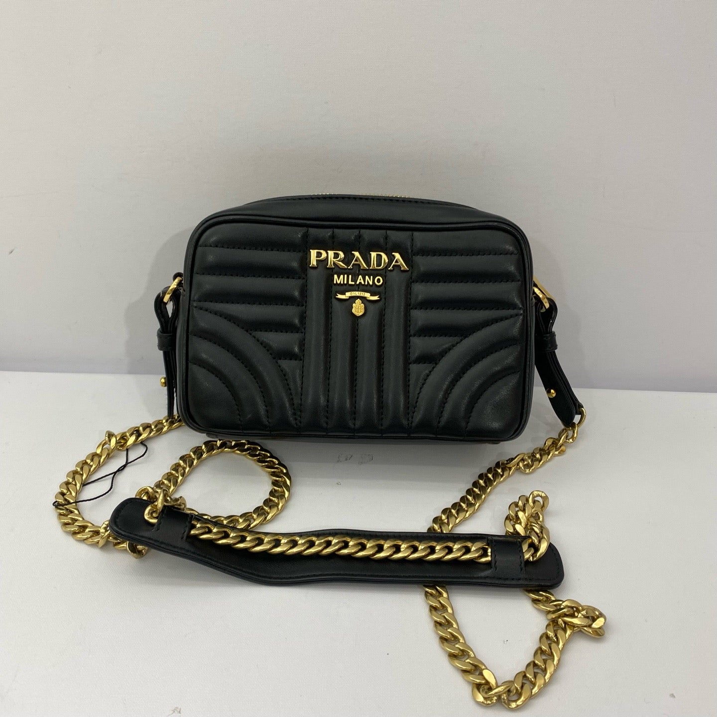 Prada - Quilted Leather Camera Bag - Leather - Black - (Small)