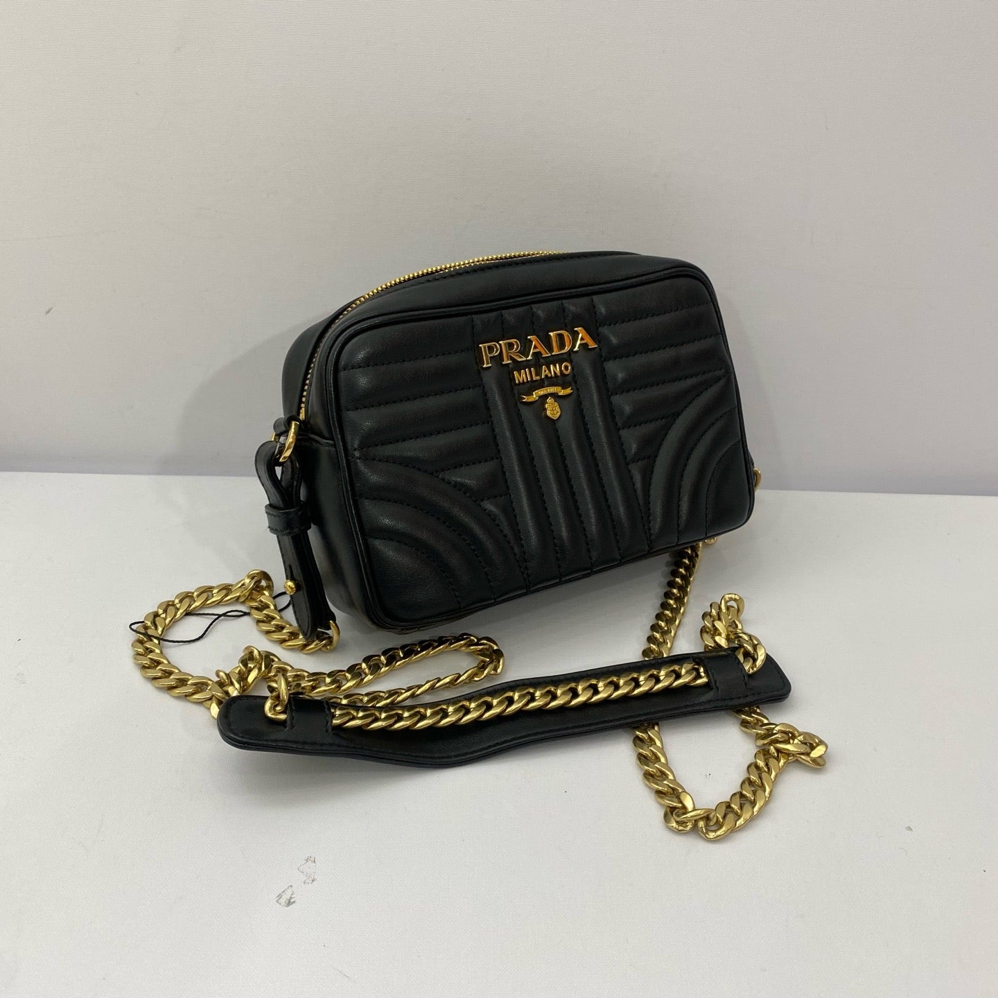 Prada - Quilted Leather Camera Bag - Leather - Black - (Small)