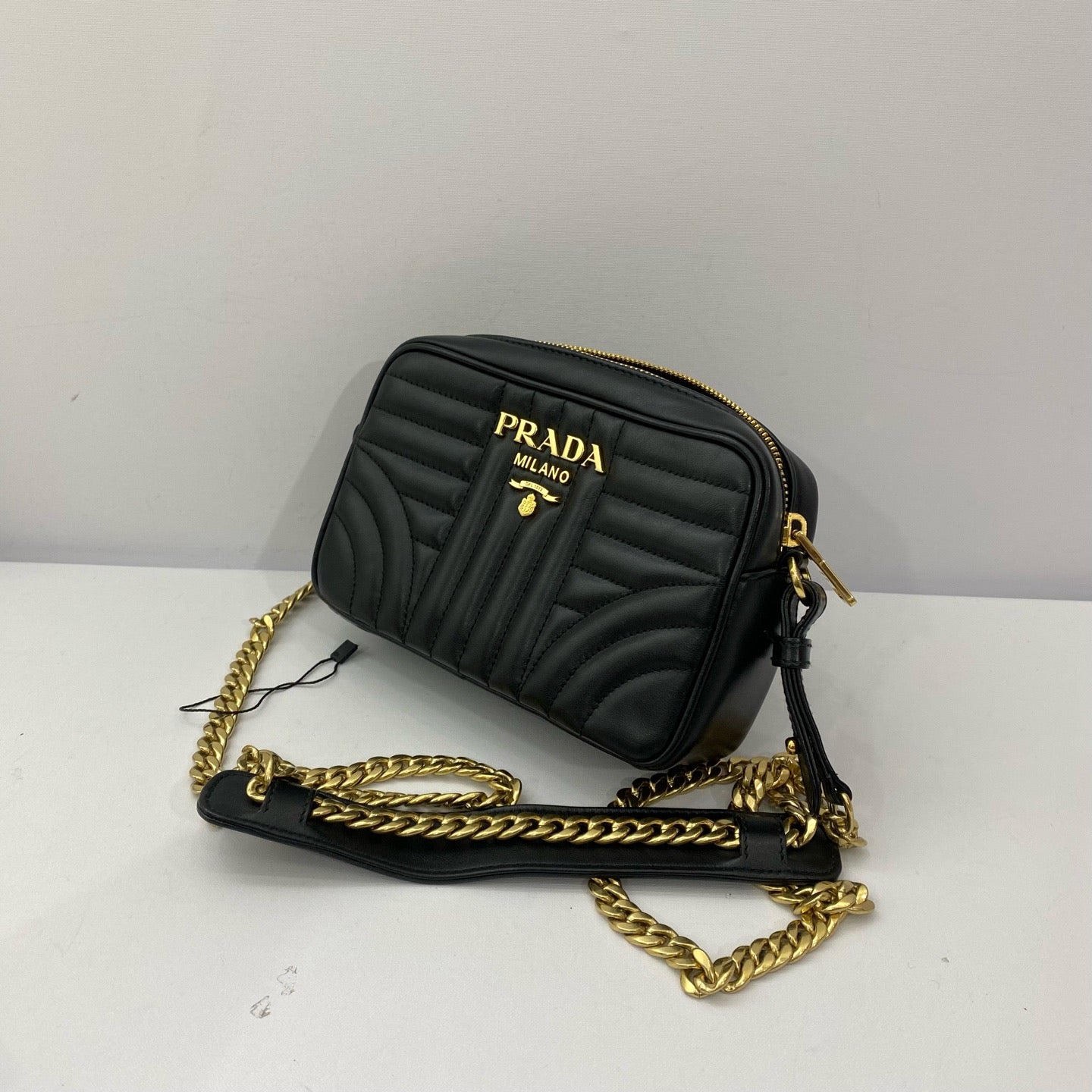 Prada - Quilted Leather Camera Bag - Leather - Black - (Small)