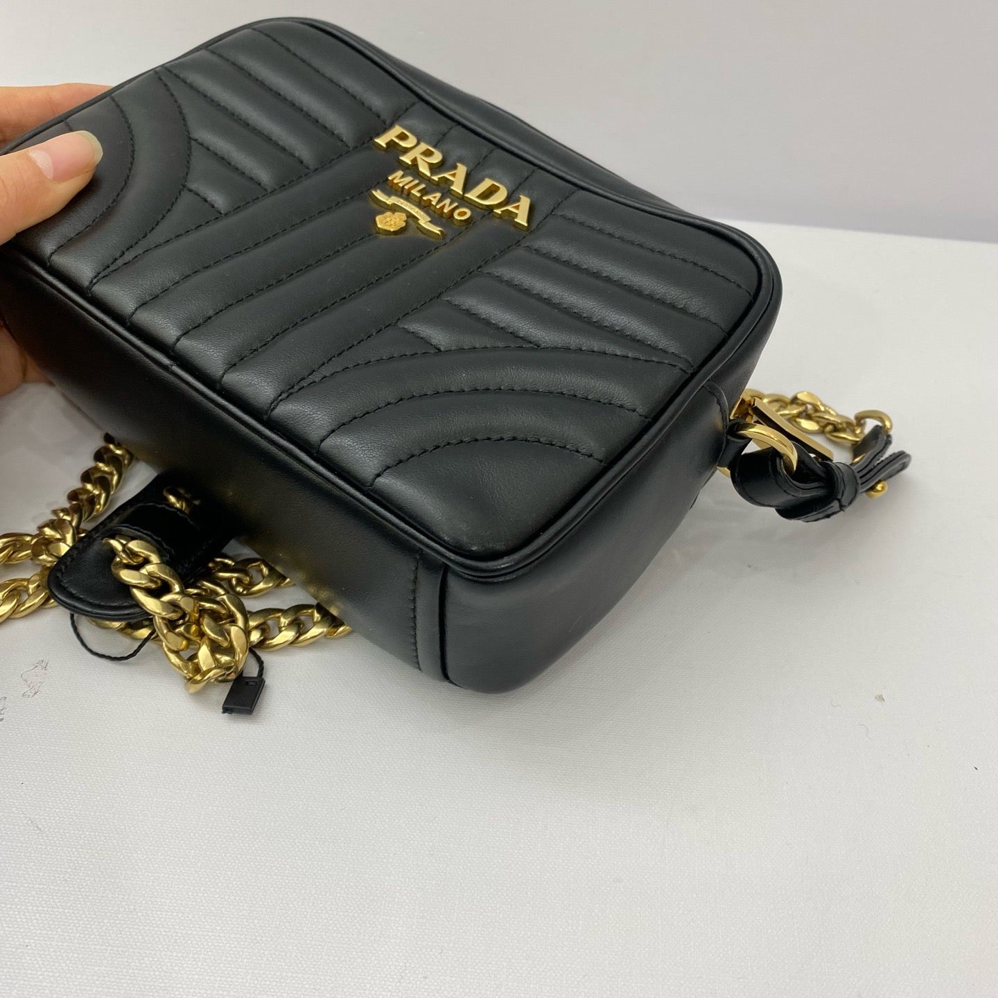 Prada - Quilted Leather Camera Bag - Leather - Black - (Small)