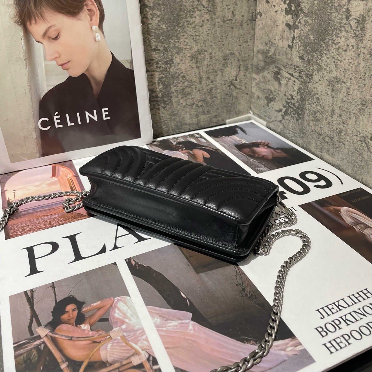 Prada - Quilted Leather Wallet on Chain (WOC) - Leather - Black - (mini)