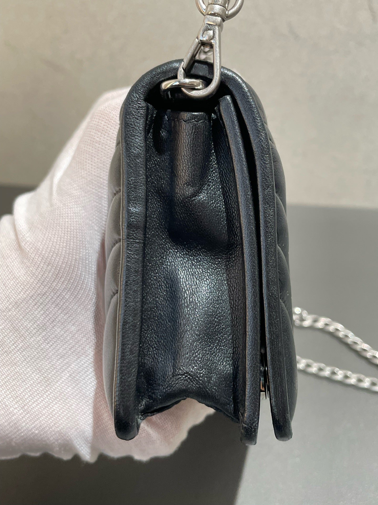 Prada - Quilted Leather Wallet on Chain (WOC) - Leather - Black - (mini)
