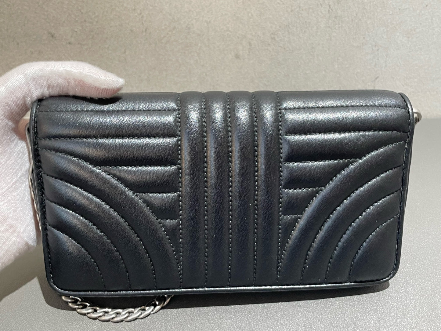 Prada - Quilted Leather Wallet on Chain (WOC) - Leather - Black - (mini)
