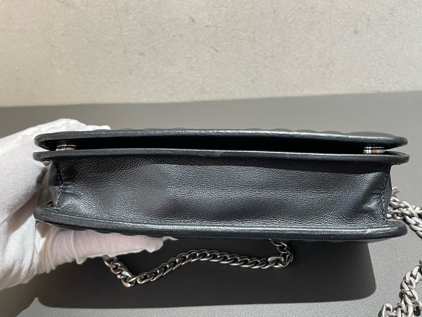 Prada - Quilted Leather Wallet on Chain (WOC) - Leather - Black - (mini)