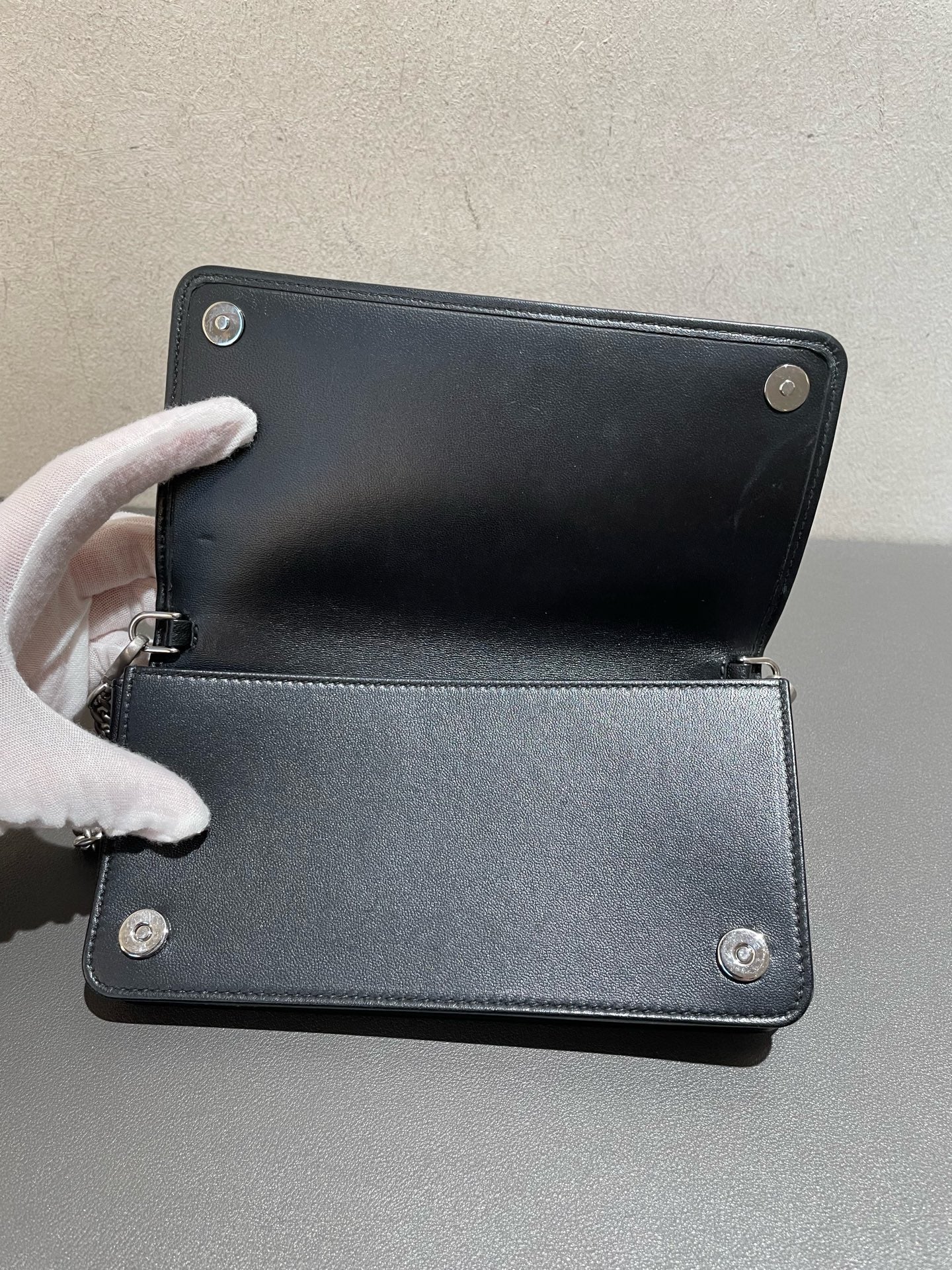 Prada - Quilted Leather Wallet on Chain (WOC) - Leather - Black - (mini)