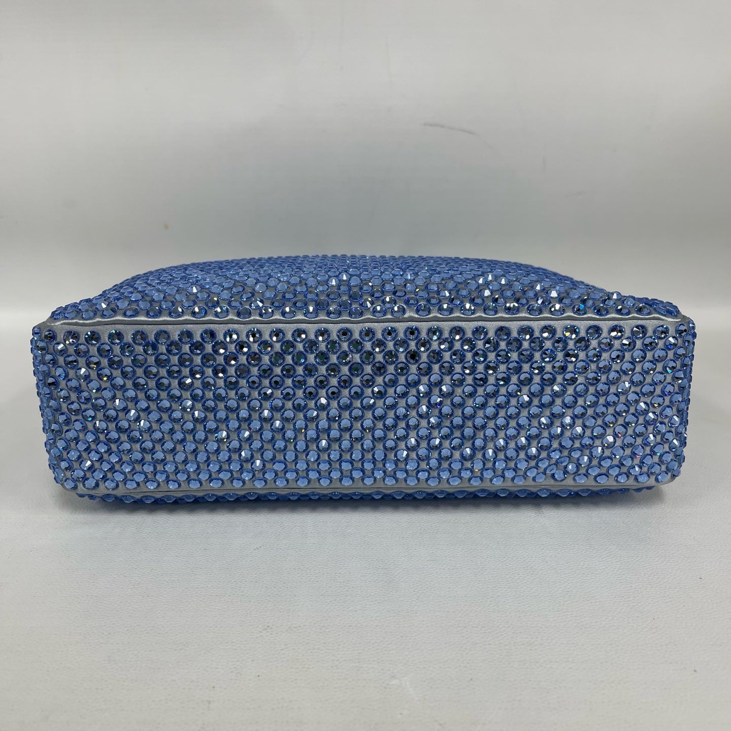 Prada - Re-Edition 2000 Hobo - Crystal-embellished satin with leather trim - Blue - (mini)