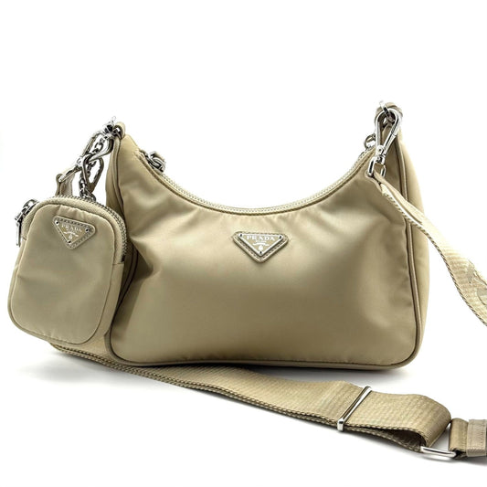 Prada - Re-Edition 2005 Shoulder Bag - Synthetic - Beige - (mini)