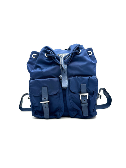 Prada - Re-Nylon Flap Backpack - Nylon - Blue - (medium)