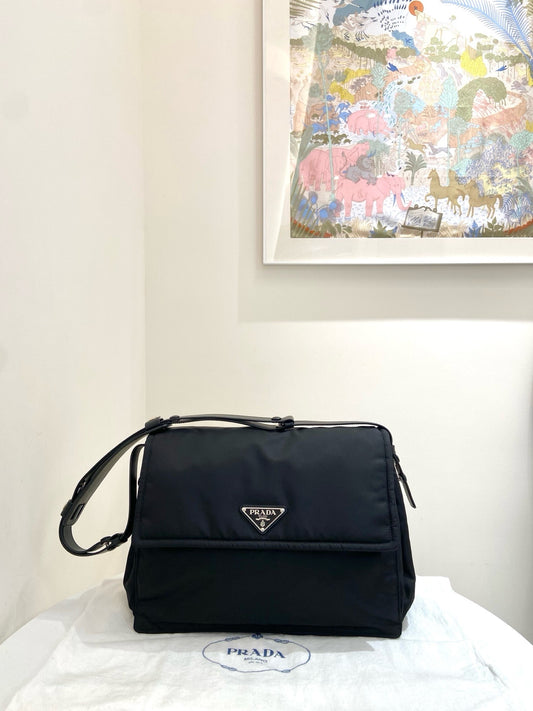 Prada - Re-Nylon Messenger Bag - Nylon - Black - (large)