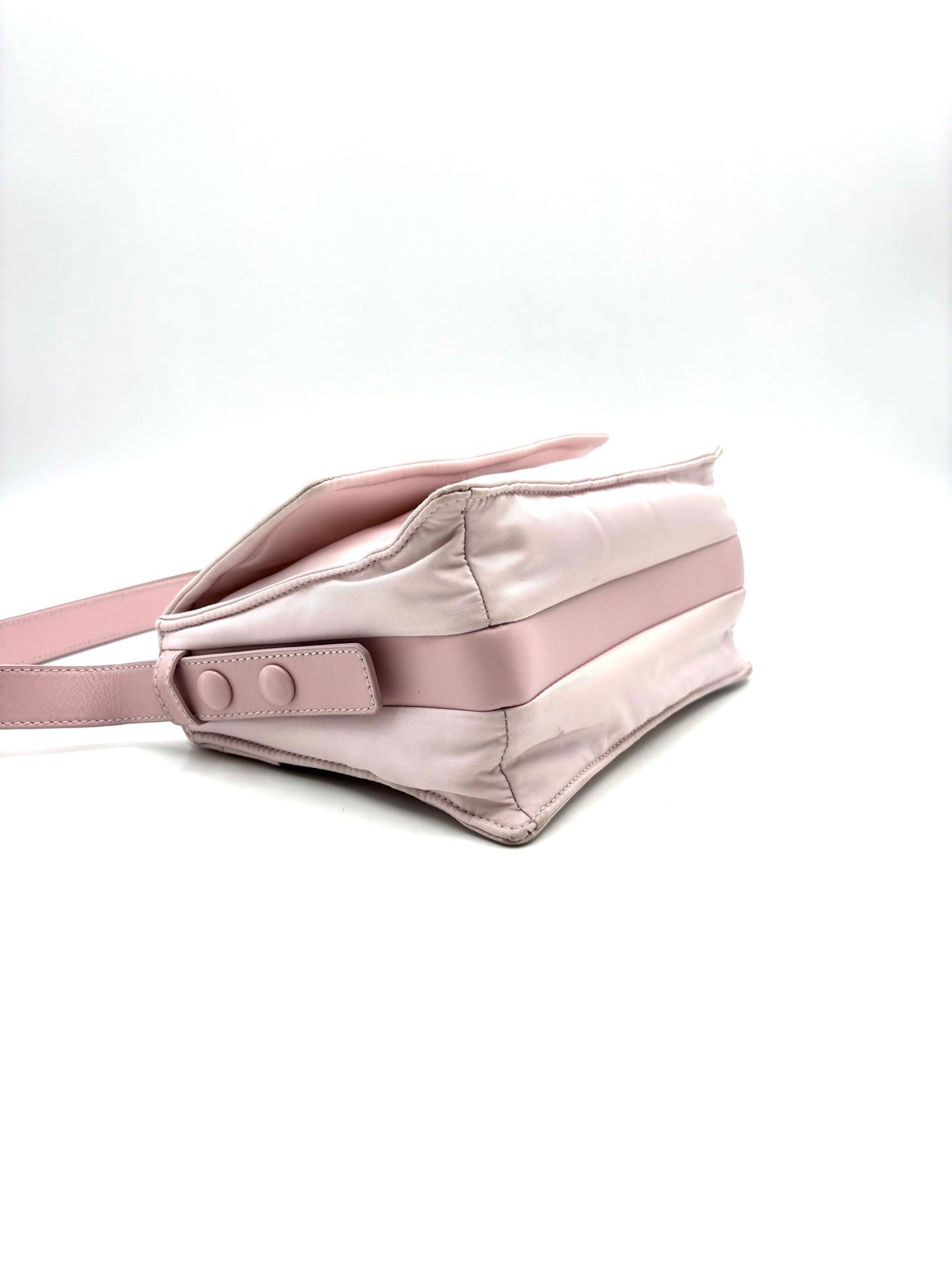 Prada - Re-Nylon Messenger Bag - Re-Nylon fabric with leather trim - Pink - (Small)