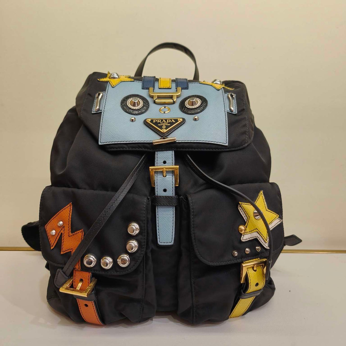 Prada - Robot Backpack - Nylon and Saffiano leather - Black - (medium)