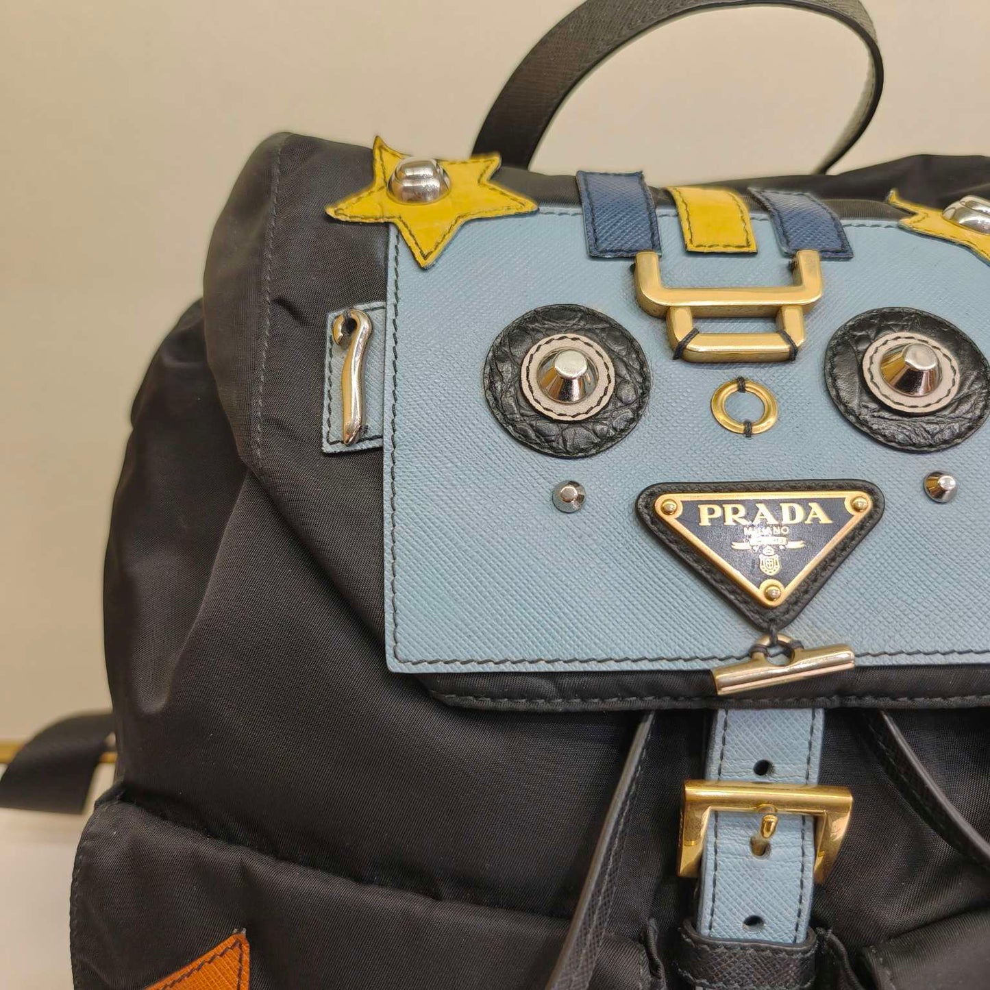 Prada - Robot Backpack - Nylon and Saffiano leather - Black - (medium)