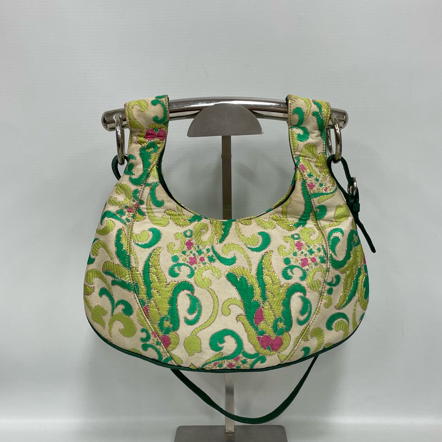 Prada - Runway Showpiece Eastern Punk Embroidered Hobo Bag - Embroidered fabric with leather trim - Multicolour - (small)