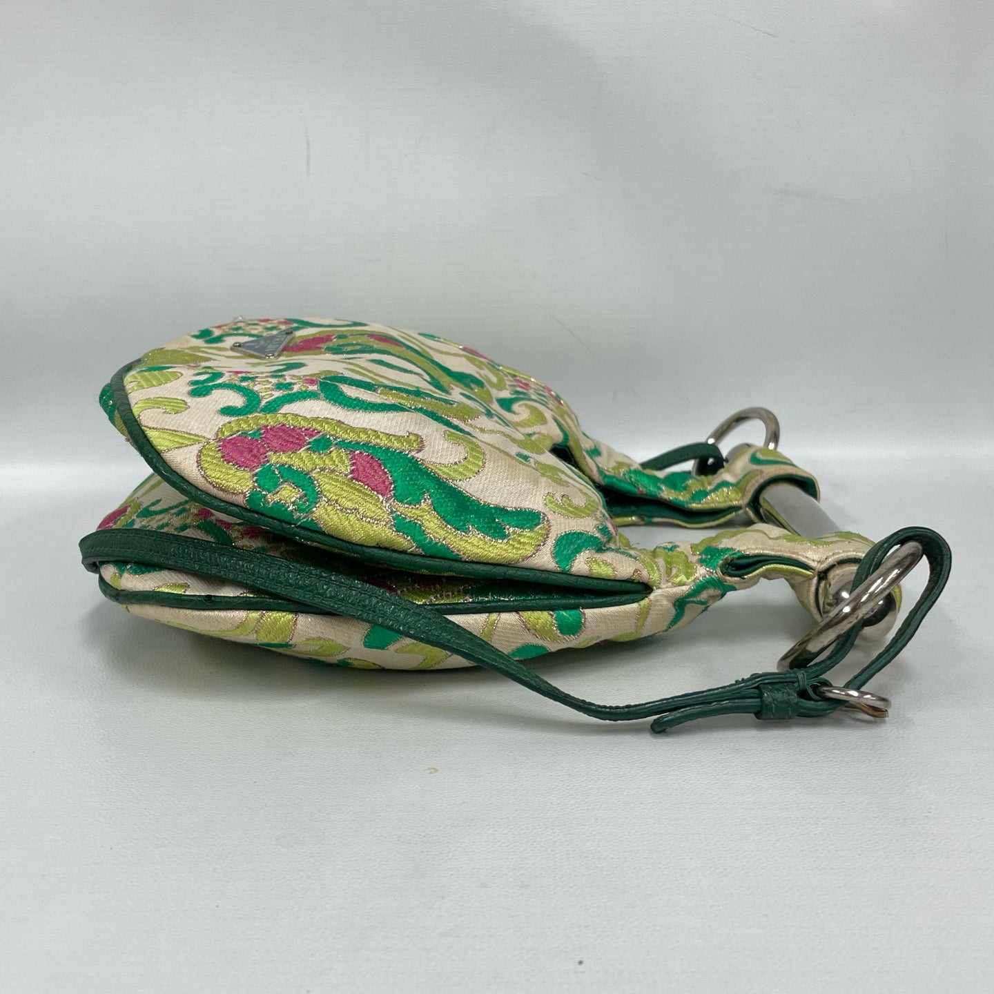 Prada - Runway Showpiece Eastern Punk Embroidered Hobo Bag - Embroidered fabric with leather trim - Multicolour - (small)