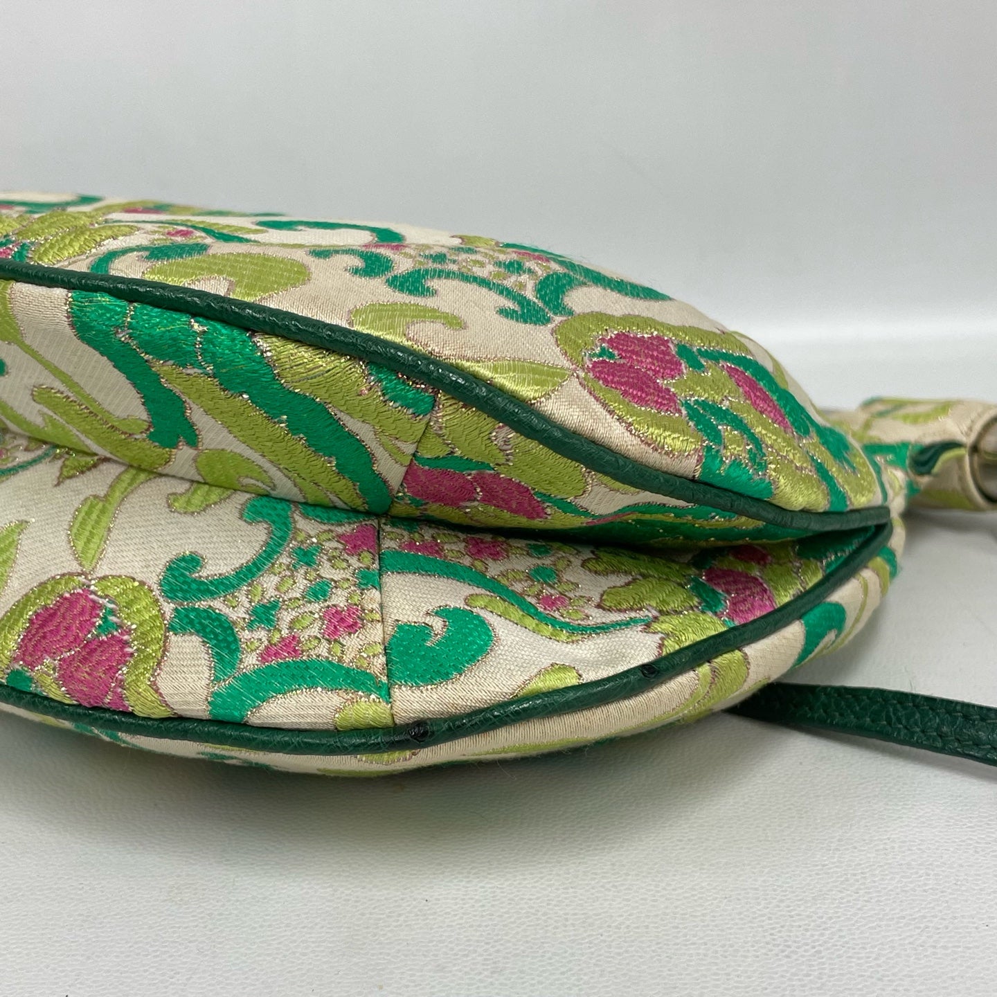 Prada - Runway Showpiece Eastern Punk Embroidered Hobo Bag - Embroidered fabric with leather trim - Multicolour - (small)