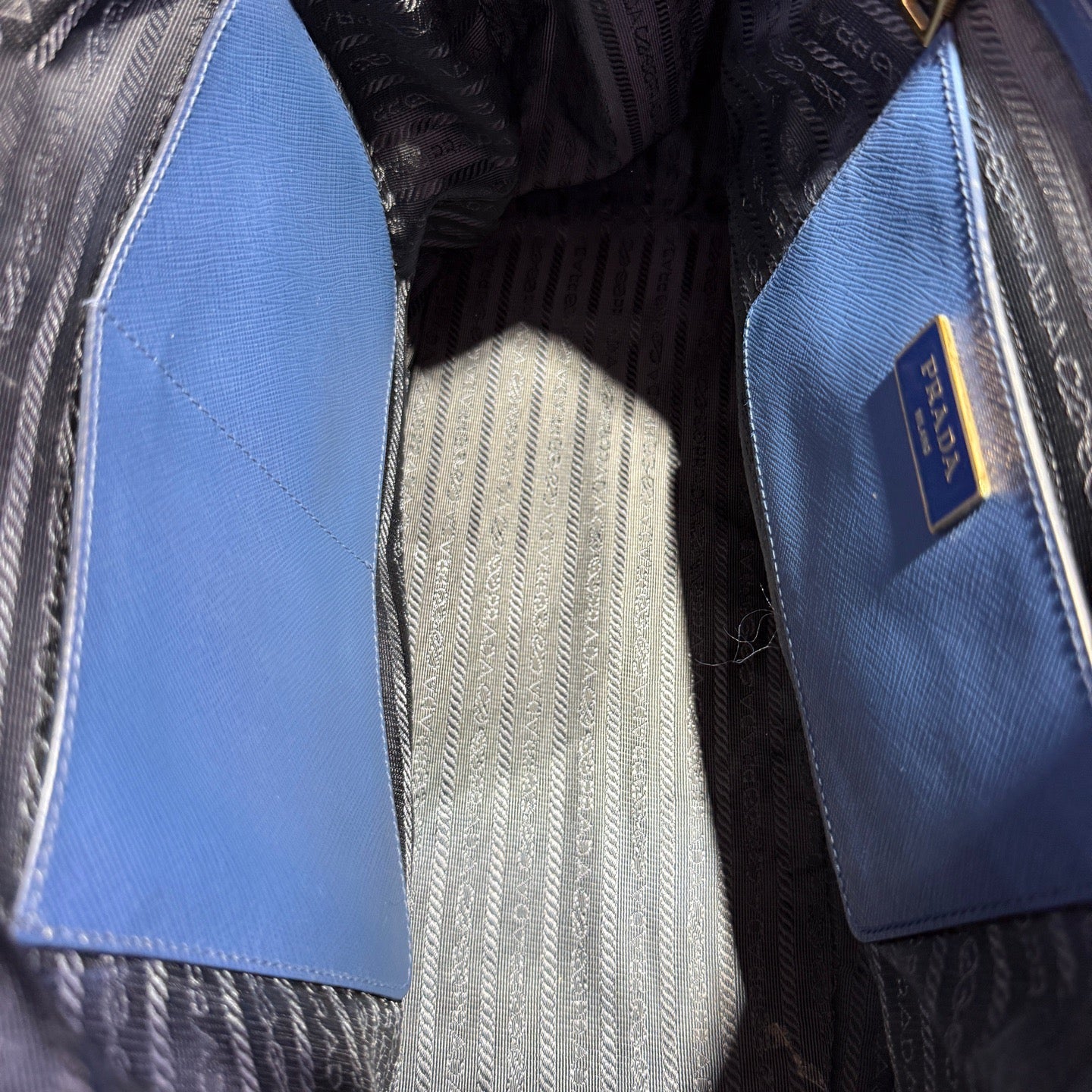 Prada - Saffiano - Leather - Blue - (large)