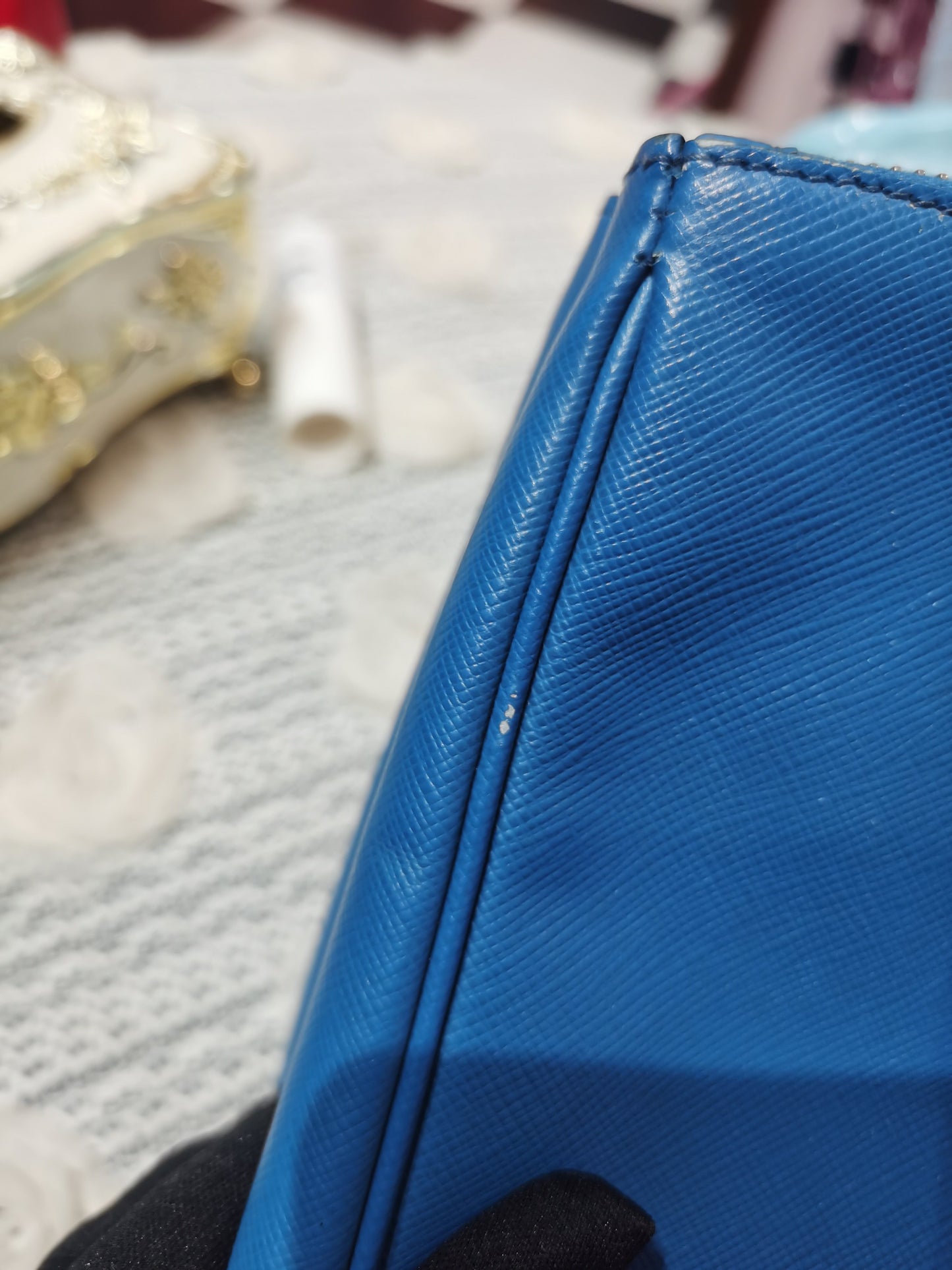 Prada - Saffiano - Leather - Blue - (medium)