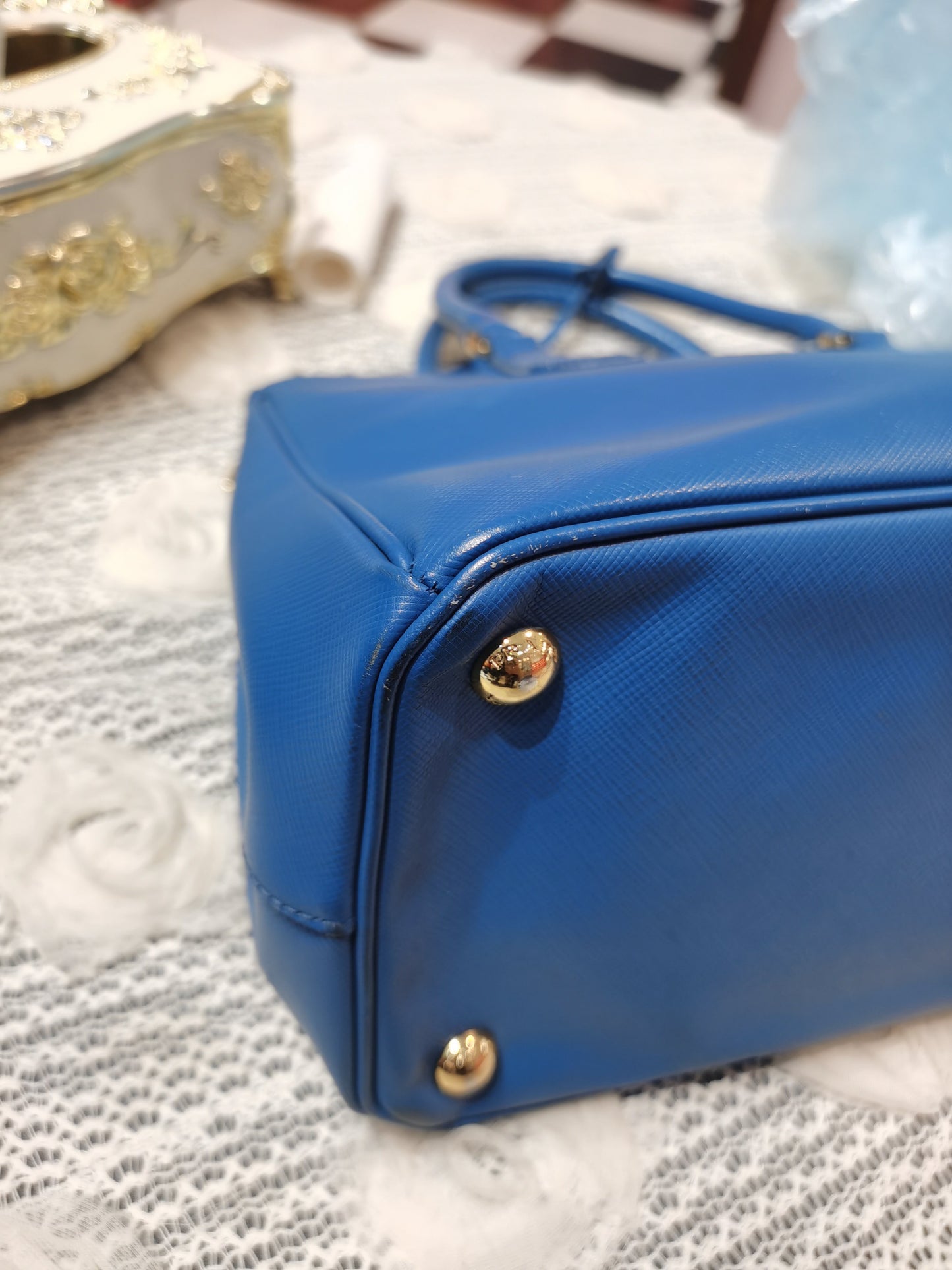 Prada - Saffiano - Leather - Blue - (medium)