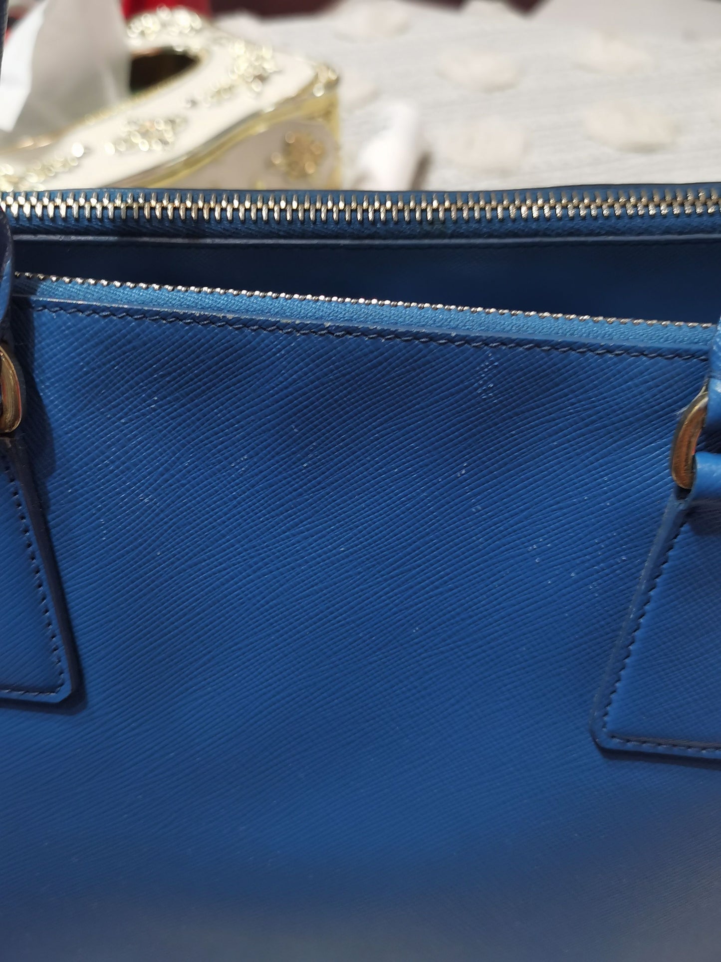 Prada - Saffiano - Leather - Blue - (medium)