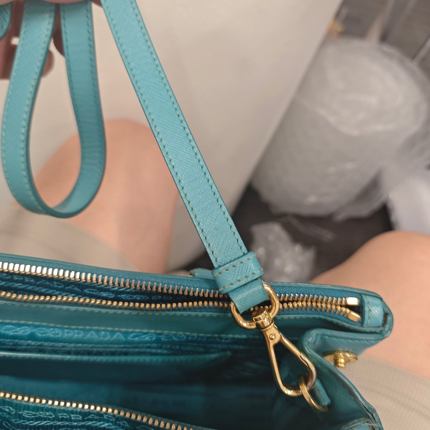 Prada - Saffiano - Leather - Blue - (small)