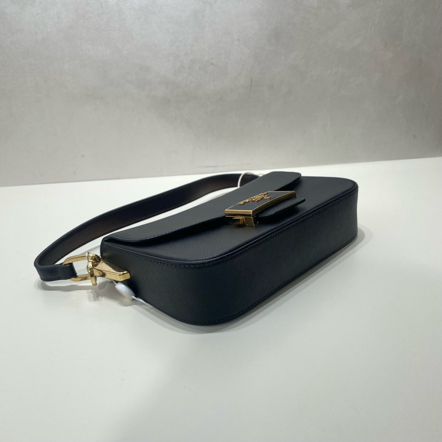 Prada - Saffiano Leather Flap Shoulder Bag - Leather - Black - (mini)