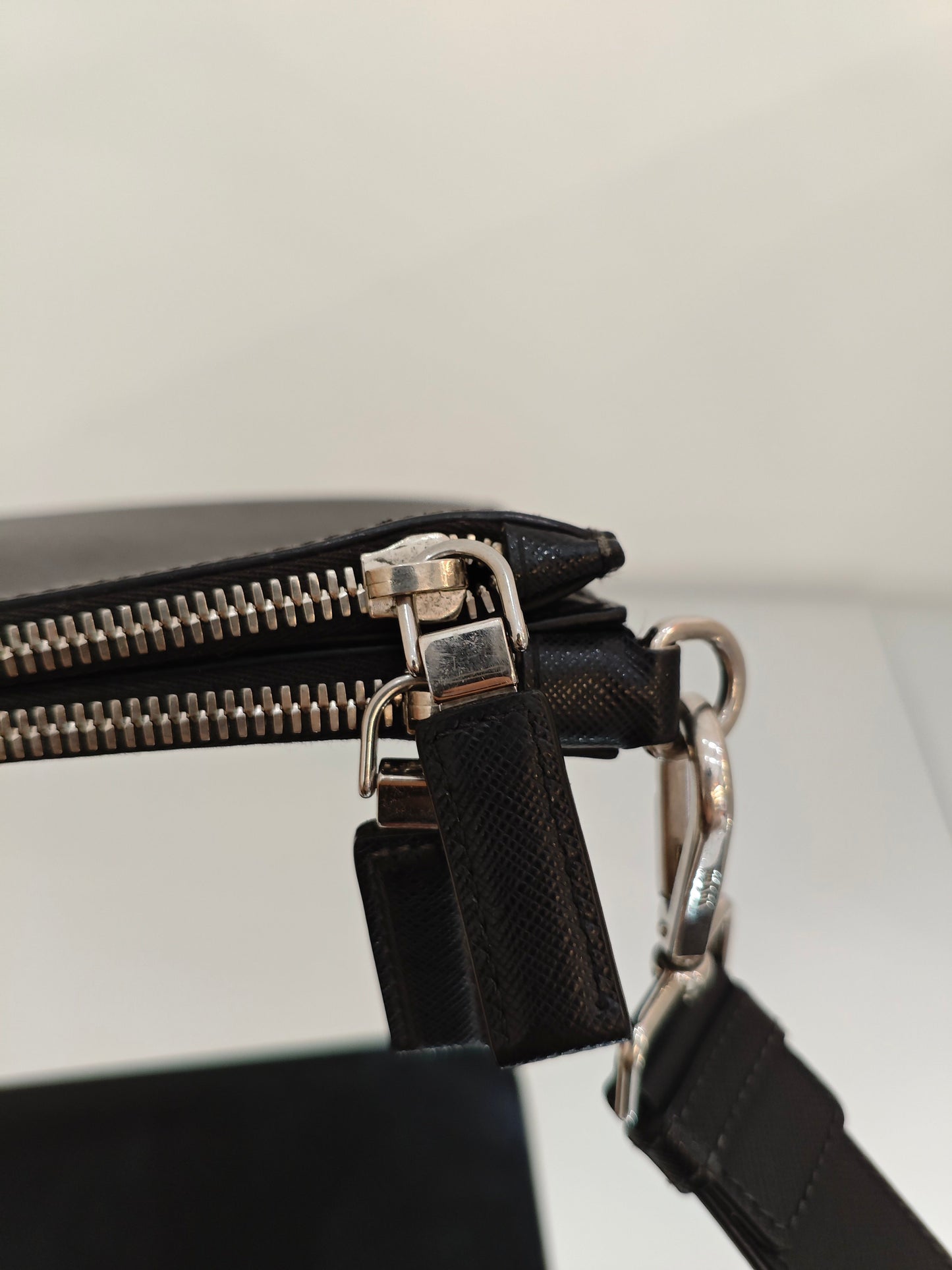 Prada - Saffiano Leather Multi-layer Toiletry Clutch - Saffiano leather - Black - (medium)