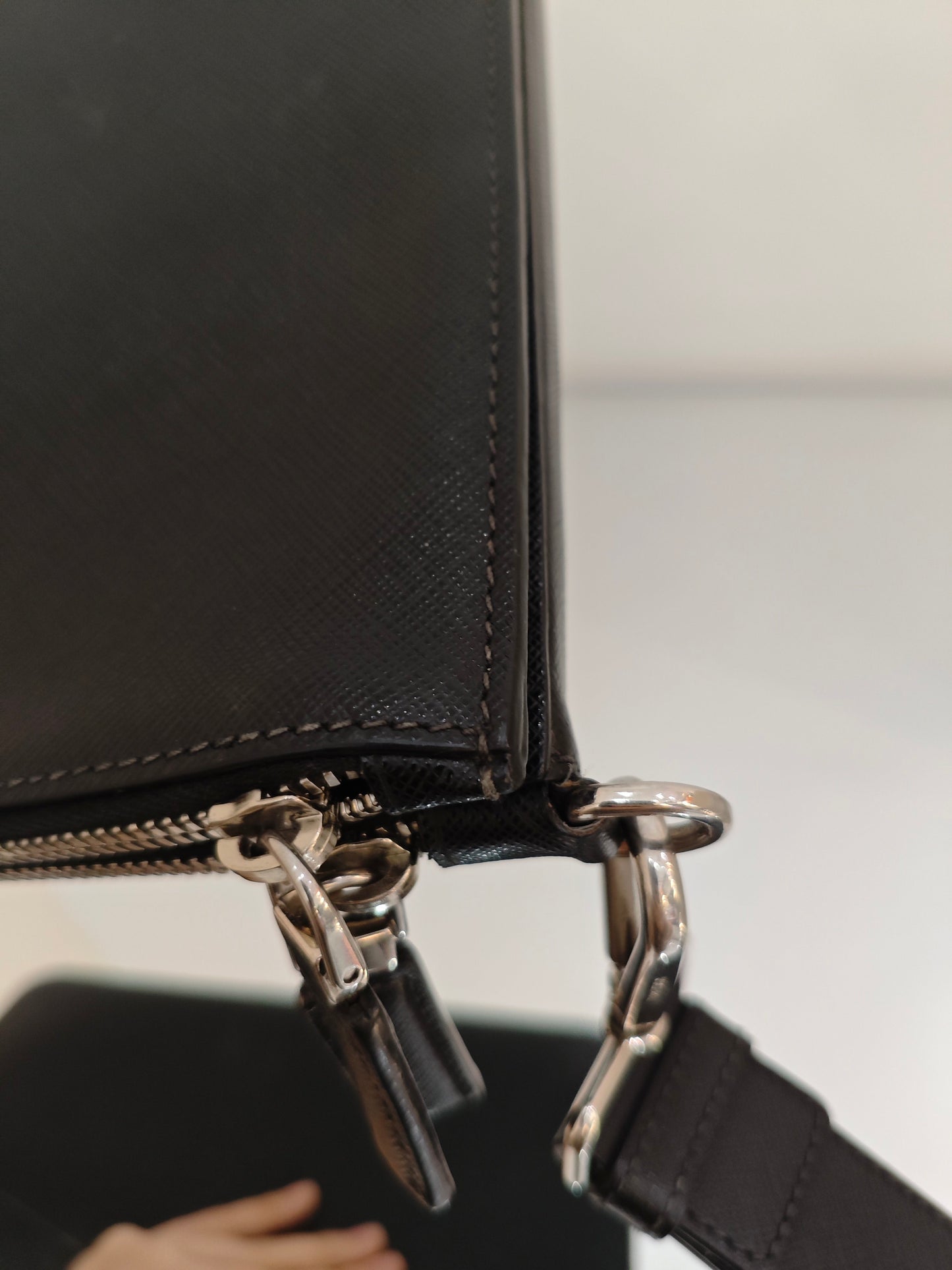 Prada - Saffiano Leather Multi-layer Toiletry Clutch - Saffiano leather - Black - (medium)