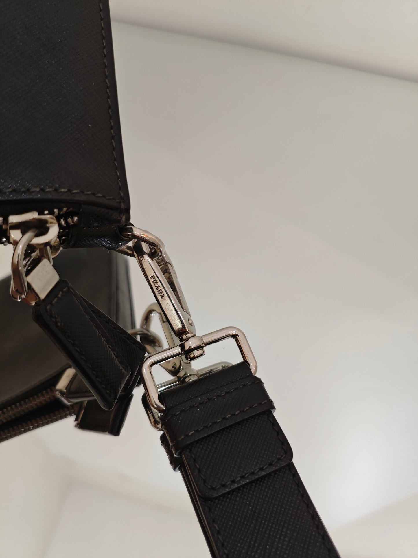 Prada - Saffiano Leather Multi-layer Toiletry Clutch - Saffiano leather - Black - (medium)