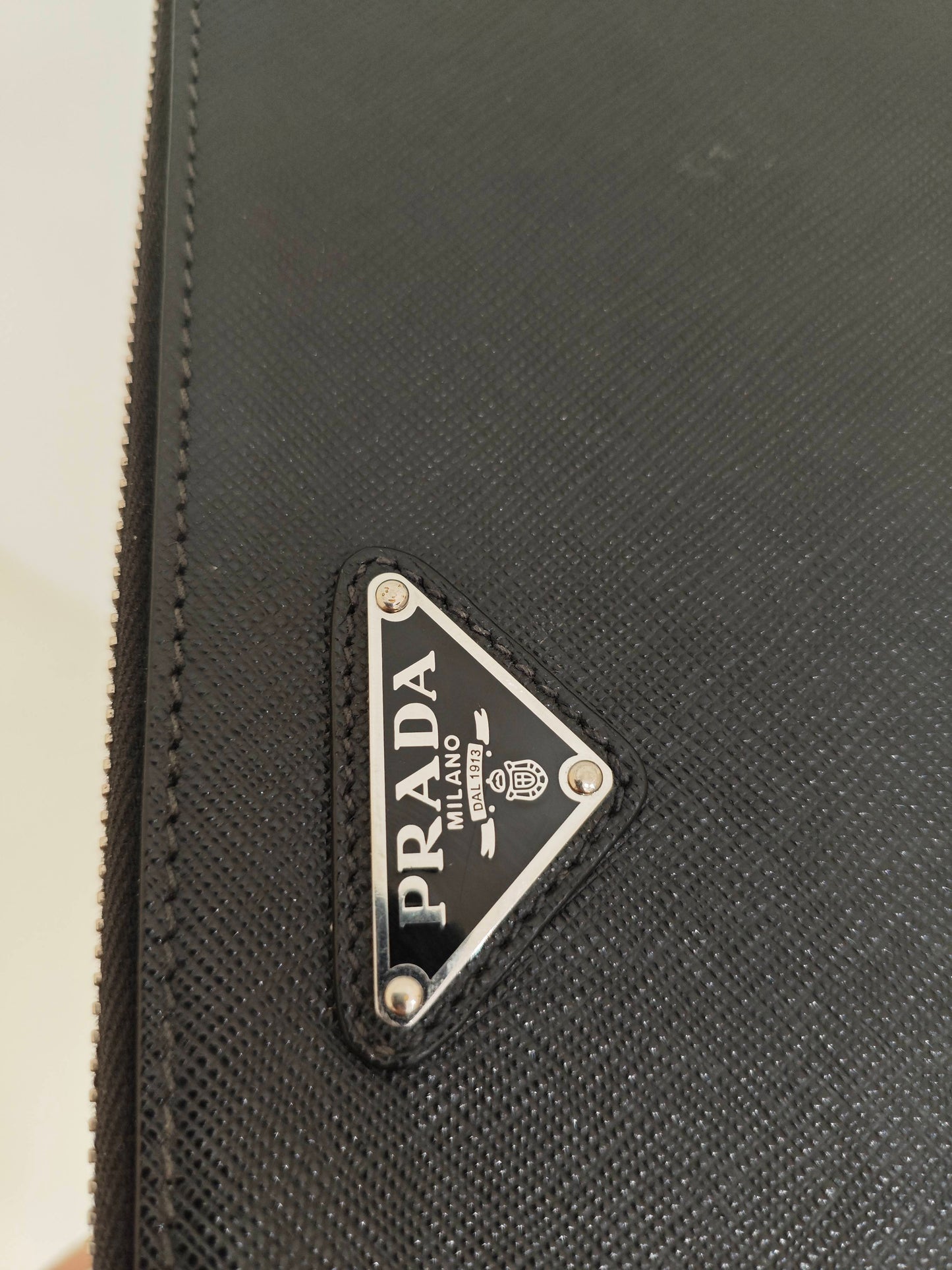 Prada - Saffiano Leather Multi-layer Toiletry Clutch - Saffiano leather - Black - (medium)