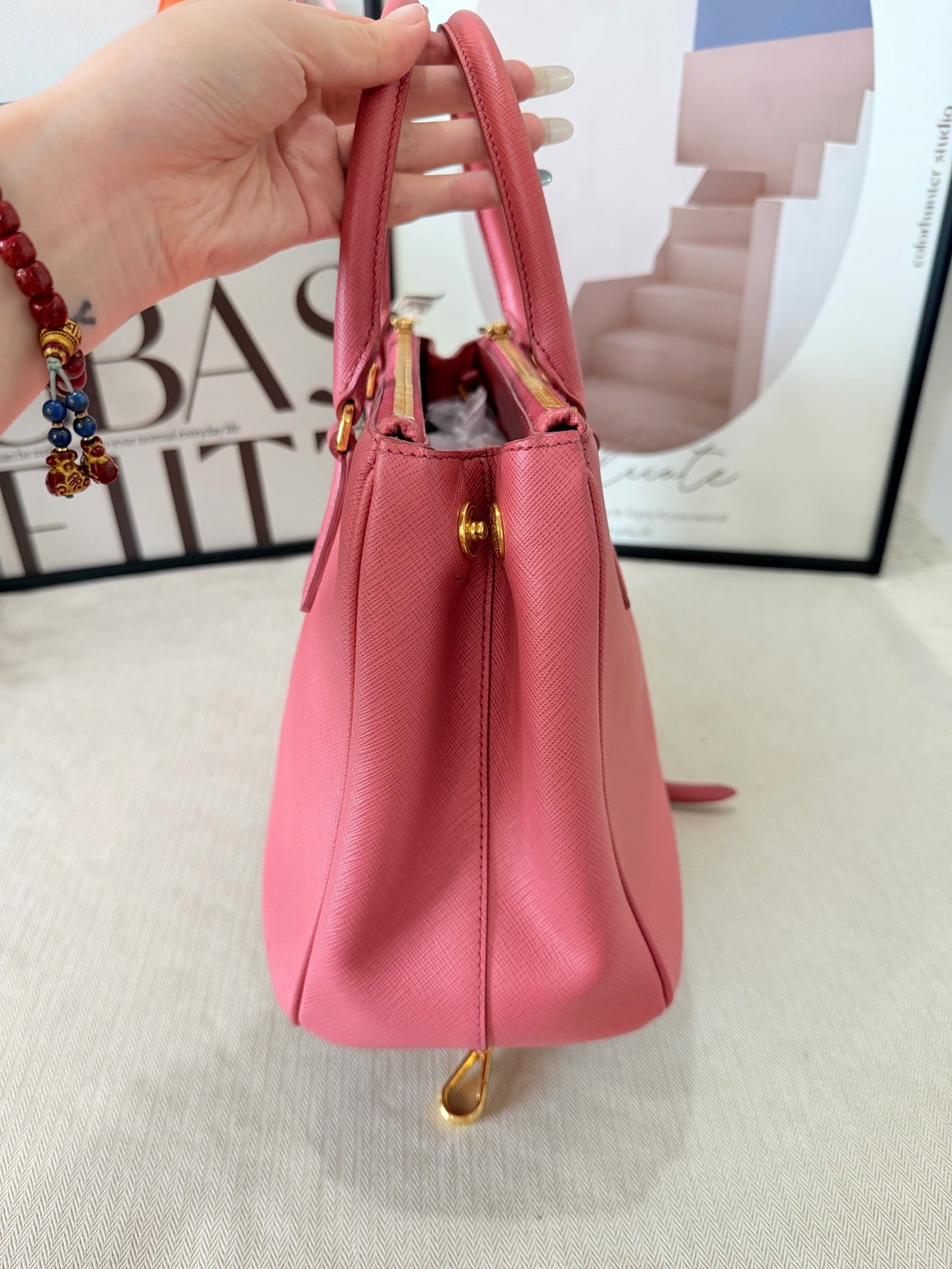 Prada - Saffiano - Leather - Pink - (medium)