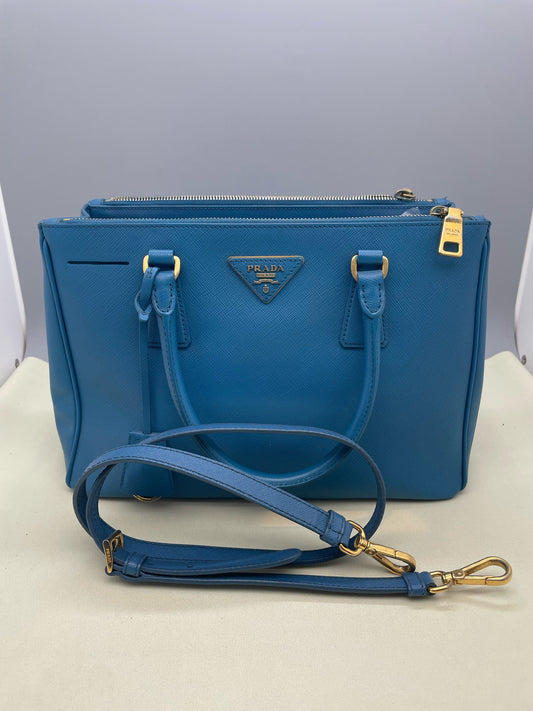Prada - Saffiano Lux Tote - Leather - Blue - (Medium)
