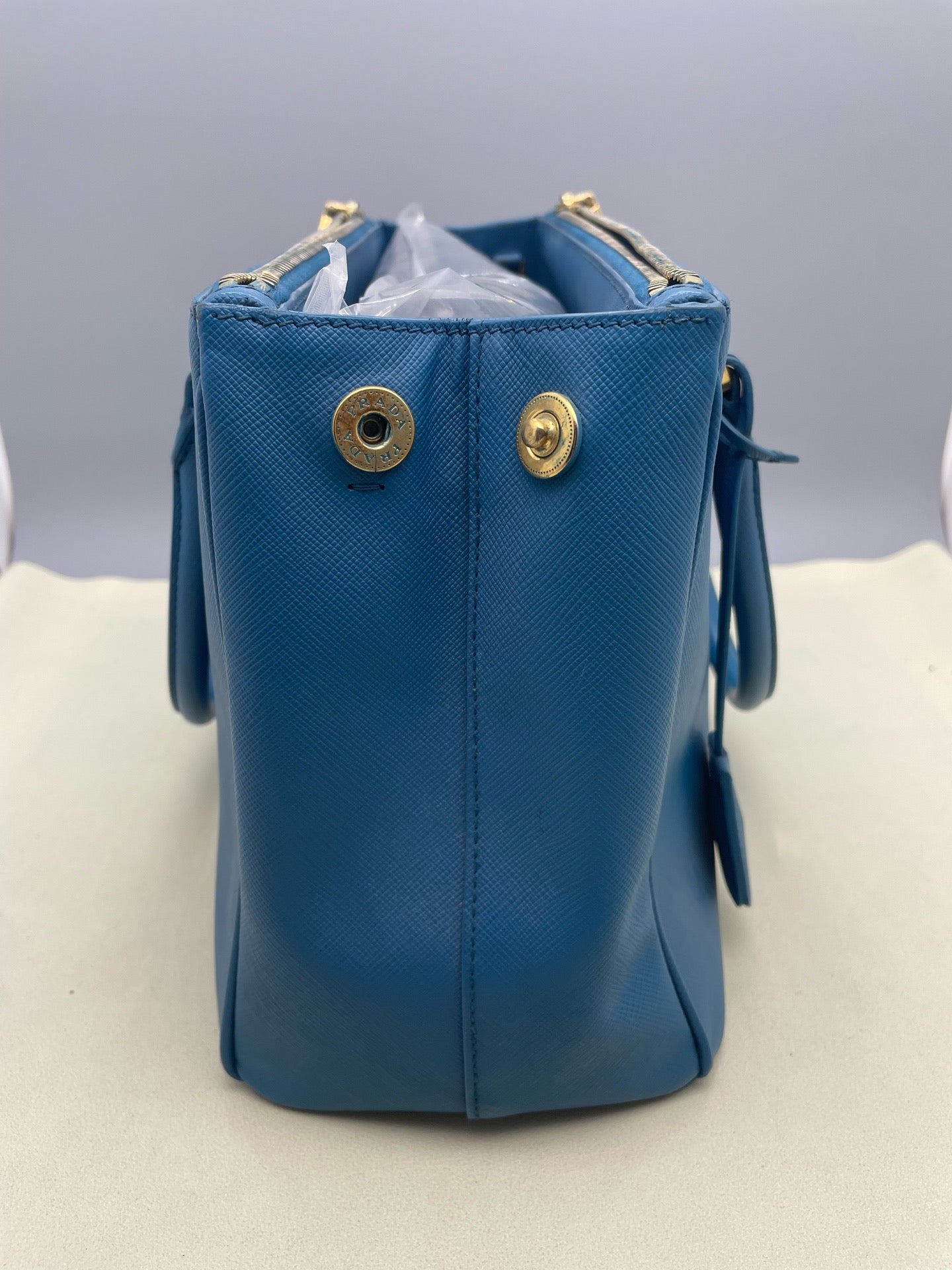 Prada - Saffiano Lux Tote - Leather - Blue - (Medium)