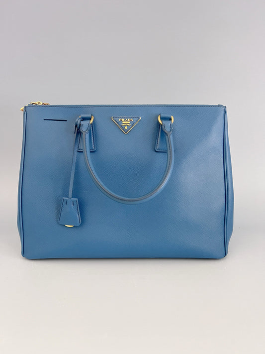 Prada - Saffiano Lux Tote - Leather - Blue - (Other)
