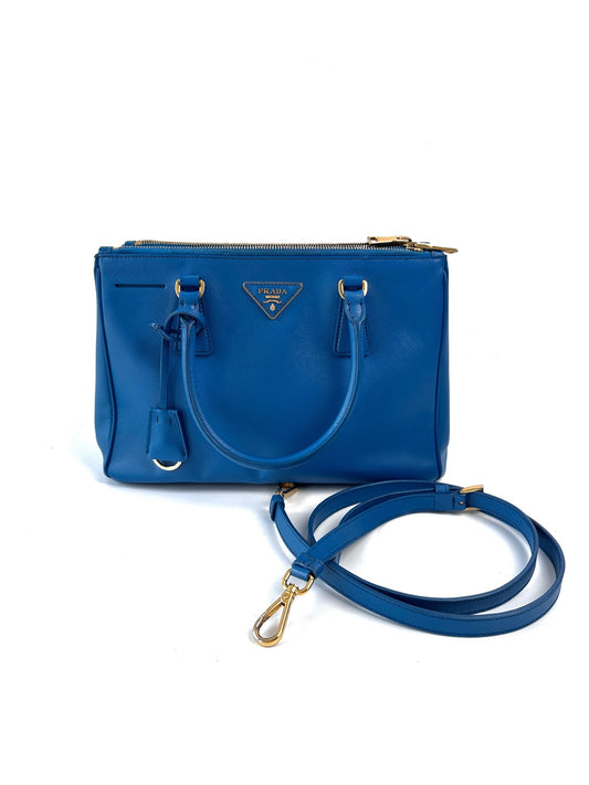 Prada - Saffiano Lux Tote - Leather - Blue - (Small)