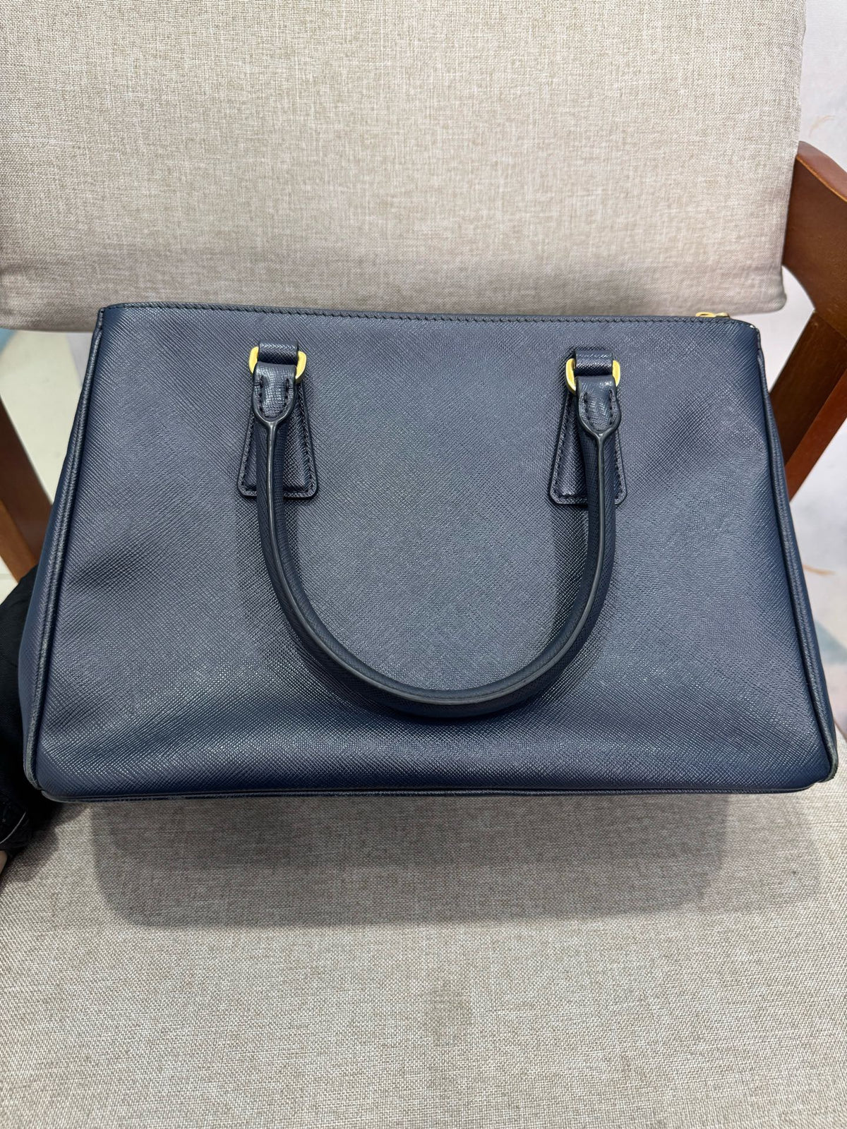 Prada - Saffiano Lux Tote - Leather - Blue - (Small)