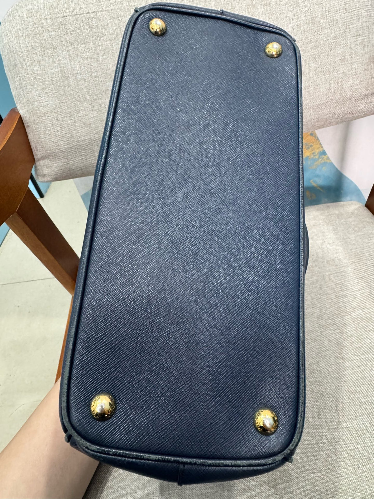 Prada - Saffiano Lux Tote - Leather - Blue - (Small)
