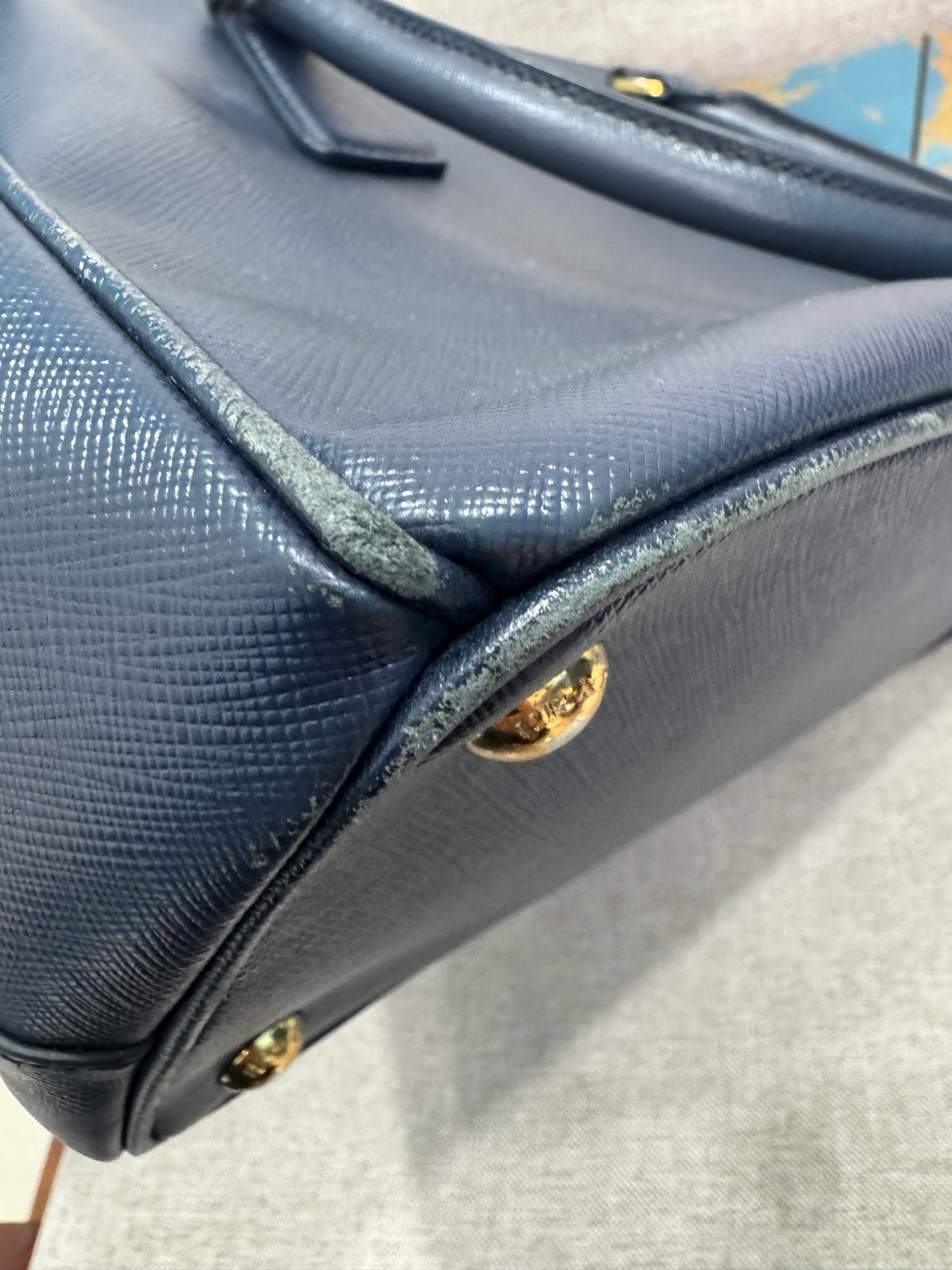 Prada - Saffiano Lux Tote - Leather - Blue - (Small)