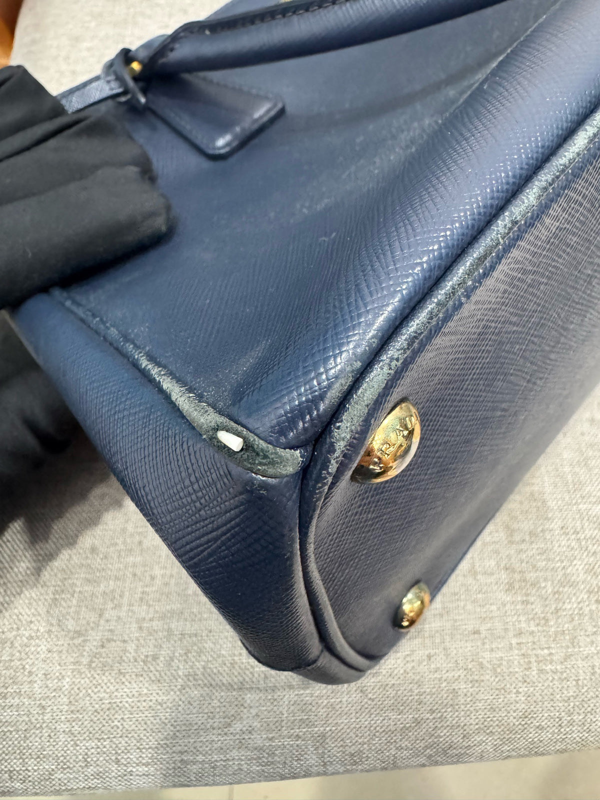 Prada - Saffiano Lux Tote - Leather - Blue - (Small)