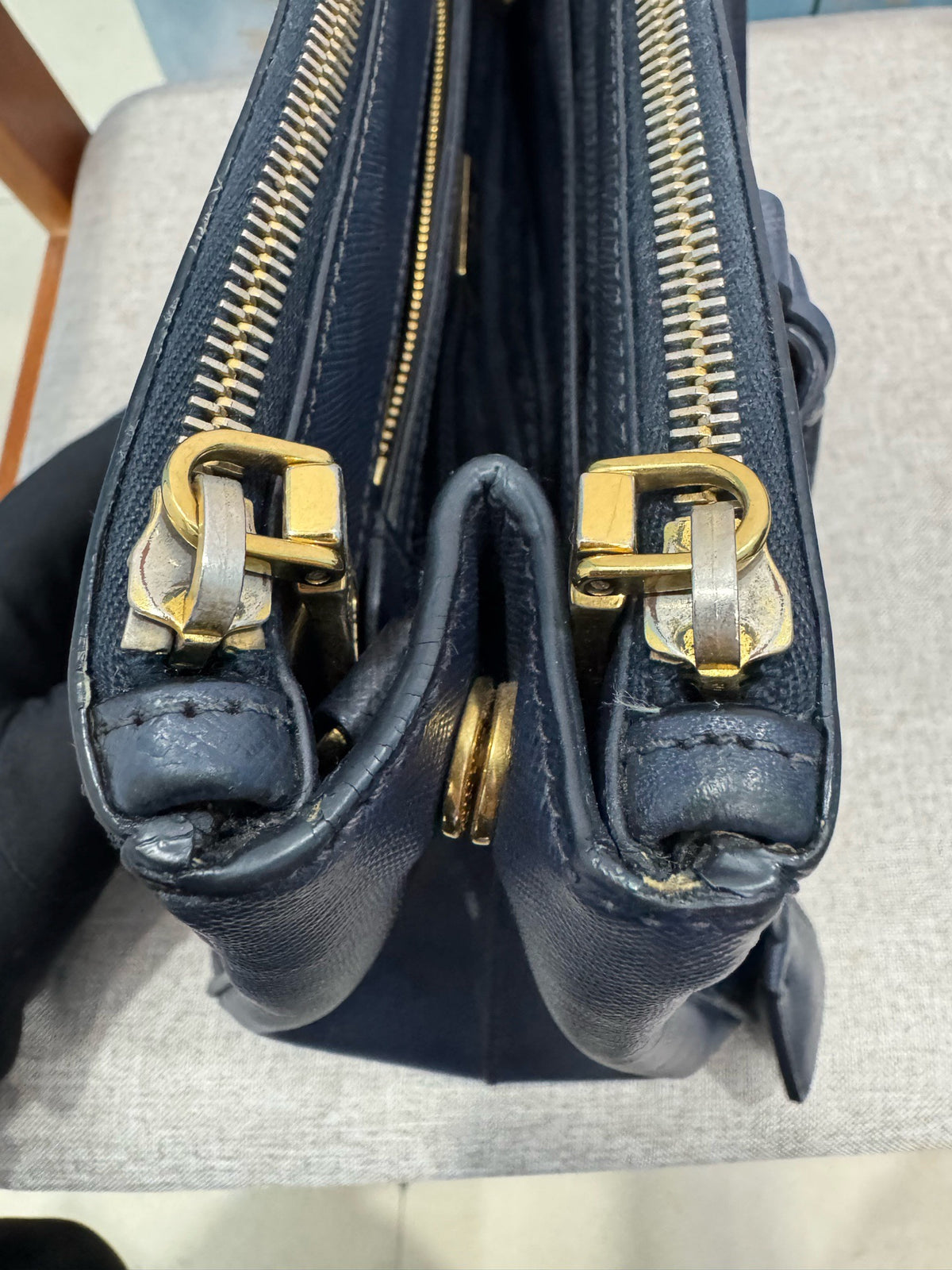 Prada - Saffiano Lux Tote - Leather - Blue - (Small)