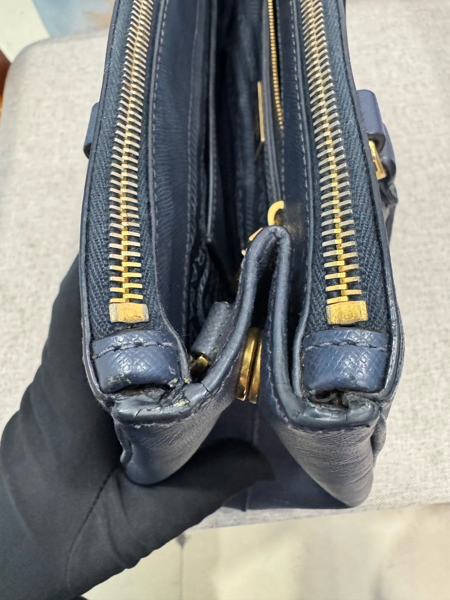 Prada - Saffiano Lux Tote - Leather - Blue - (Small)