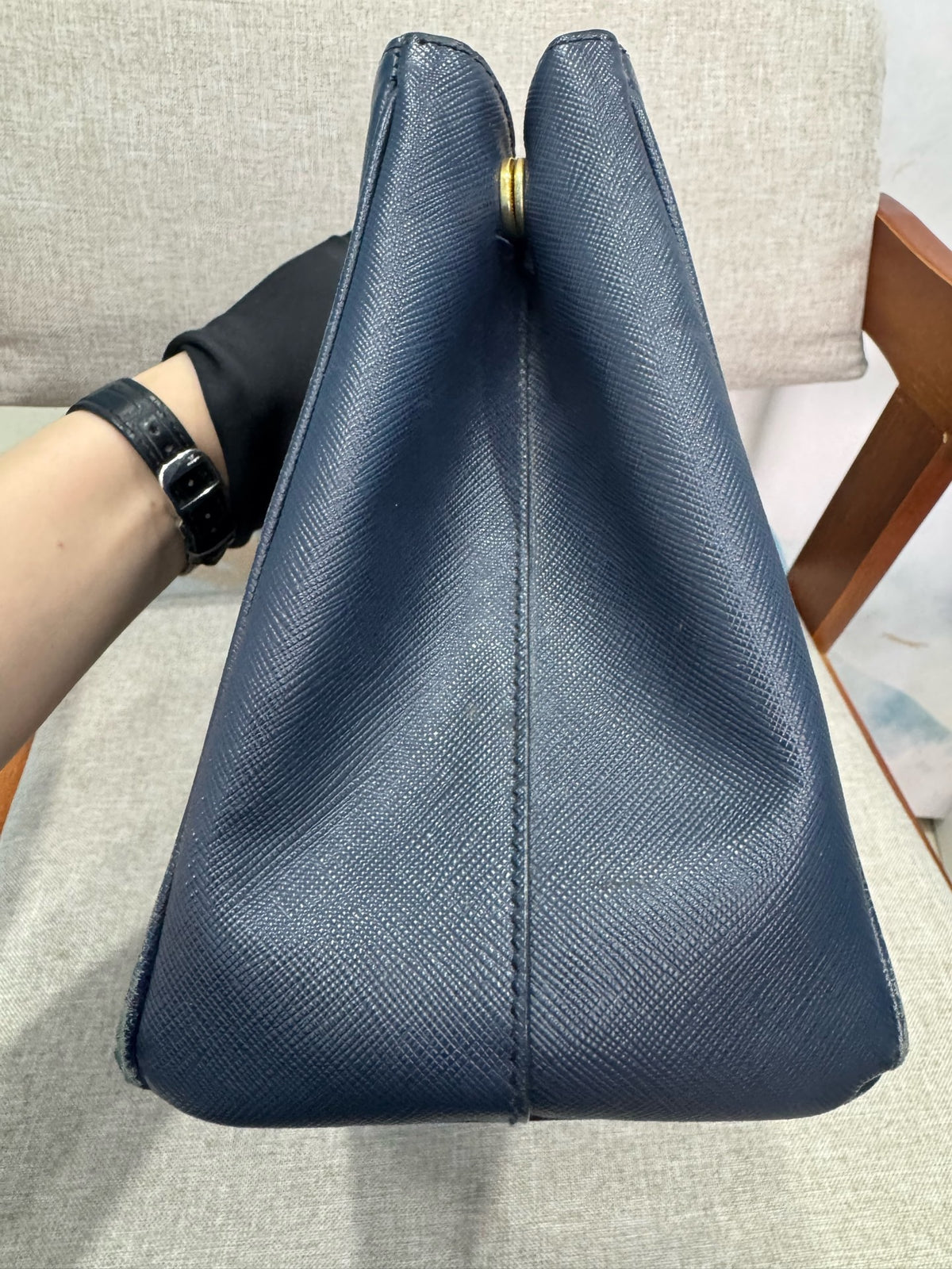 Prada - Saffiano Lux Tote - Leather - Blue - (Small)