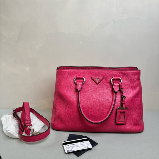 Prada - Saffiano Lux Tote - Leather - Pink - (large)