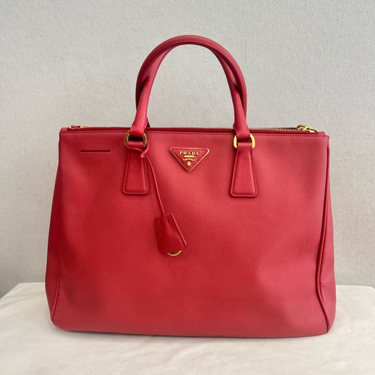 Prada - Saffiano Lux Tote - Leather - Red - (large)