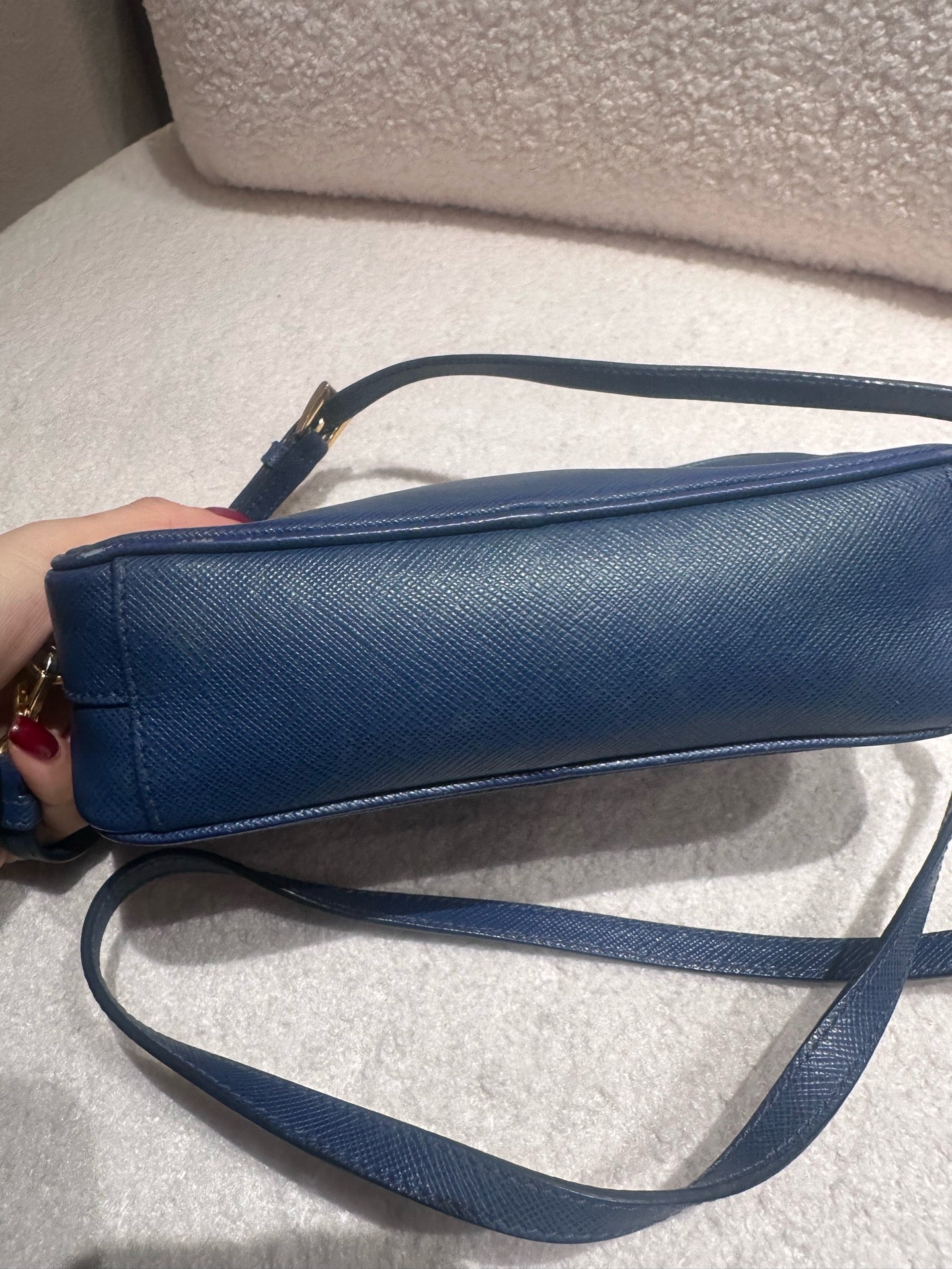 Prada - Saffiano Mini Camera Bag - Saffiano leather - Navy - (mini)
