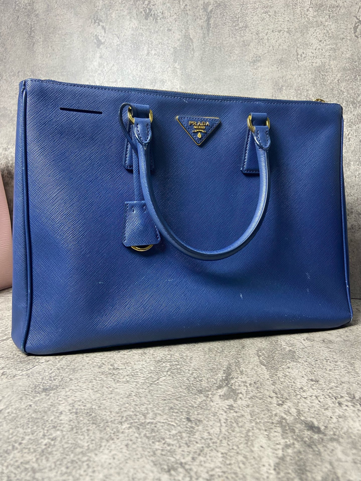Prada - Saffiano Tote - Leather - Blue - (large)