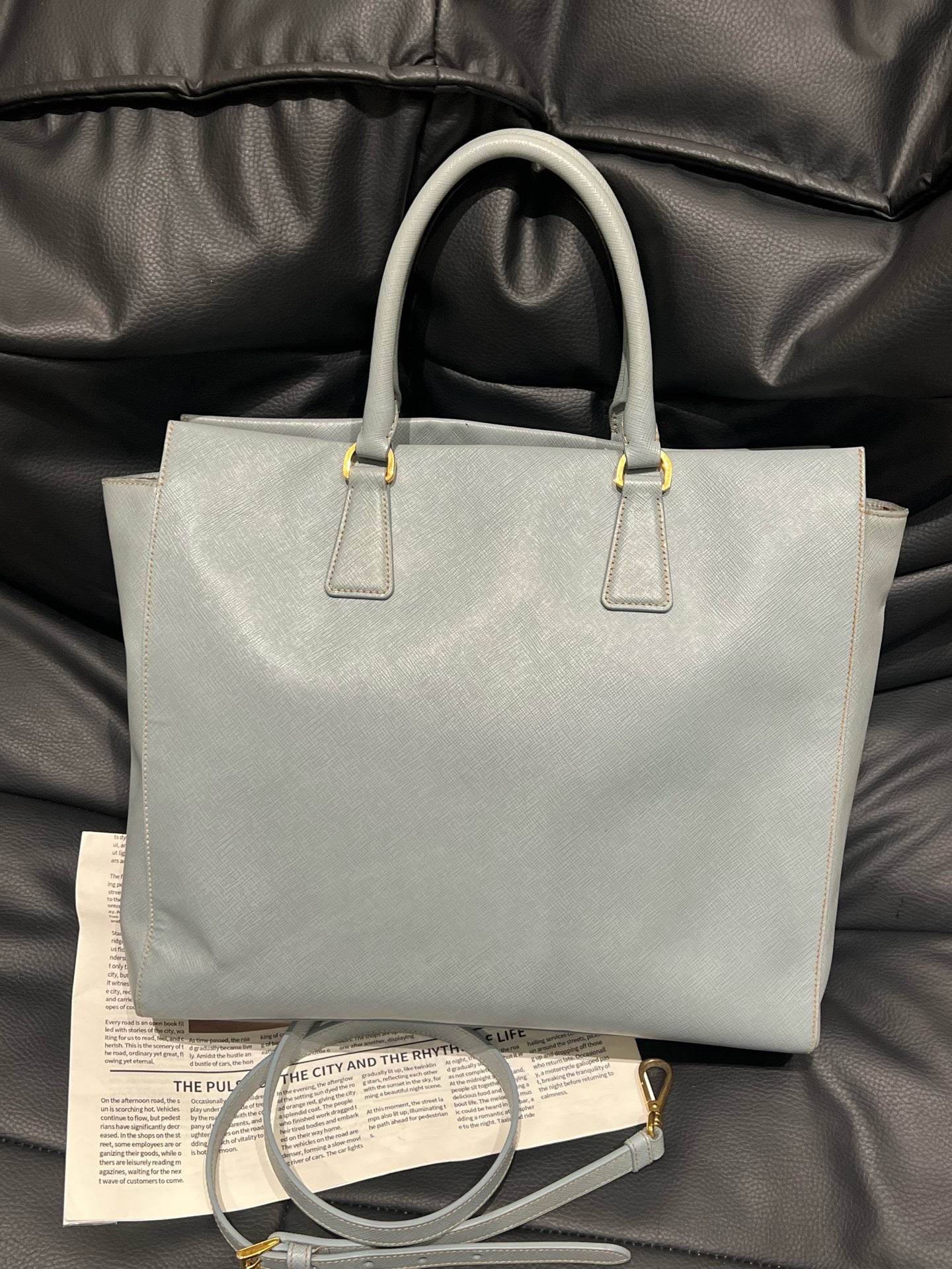 Prada - Saffiano Tote - Leather - Blue - (Large)