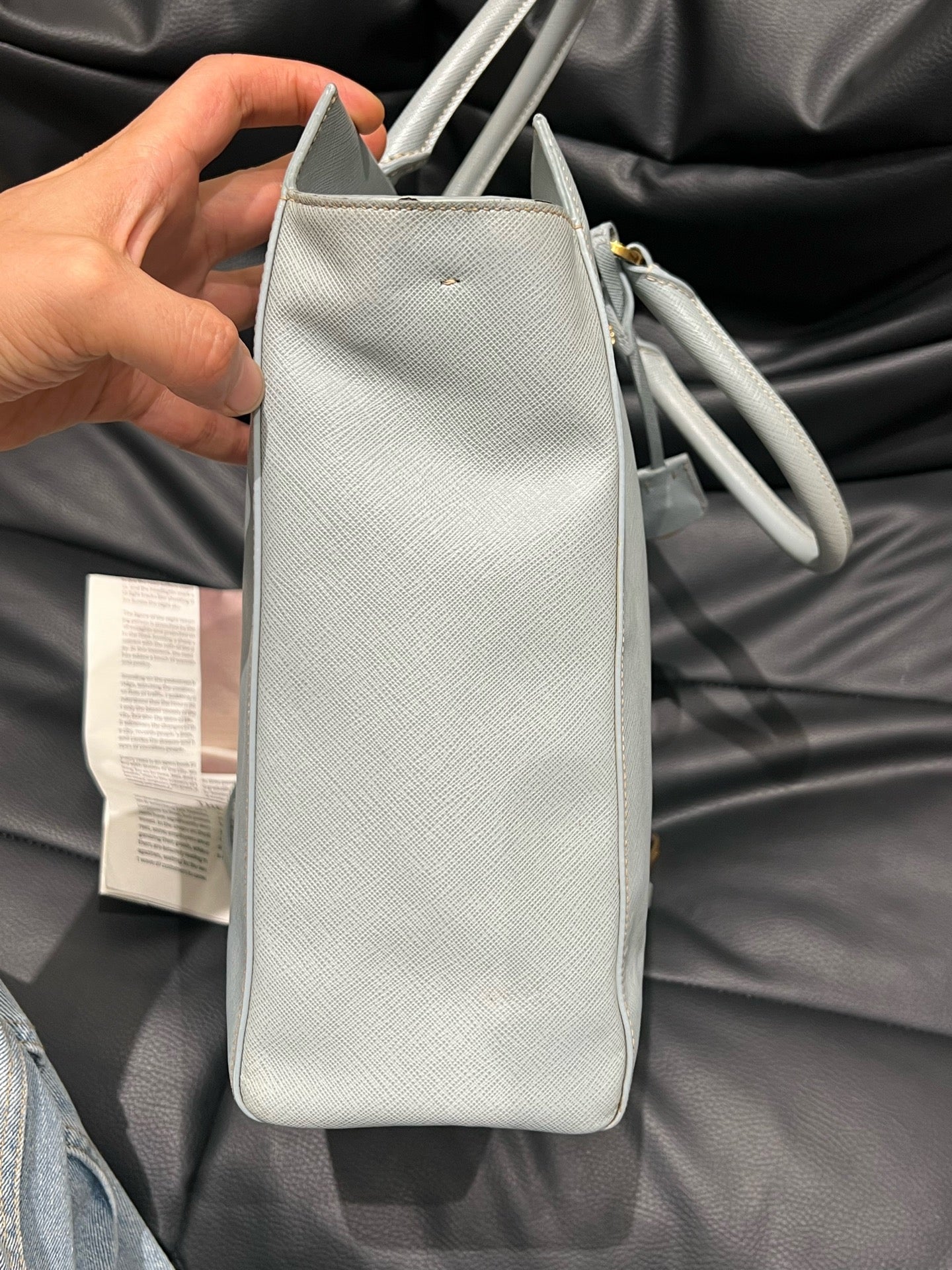 Prada - Saffiano Tote - Leather - Blue - (Large)
