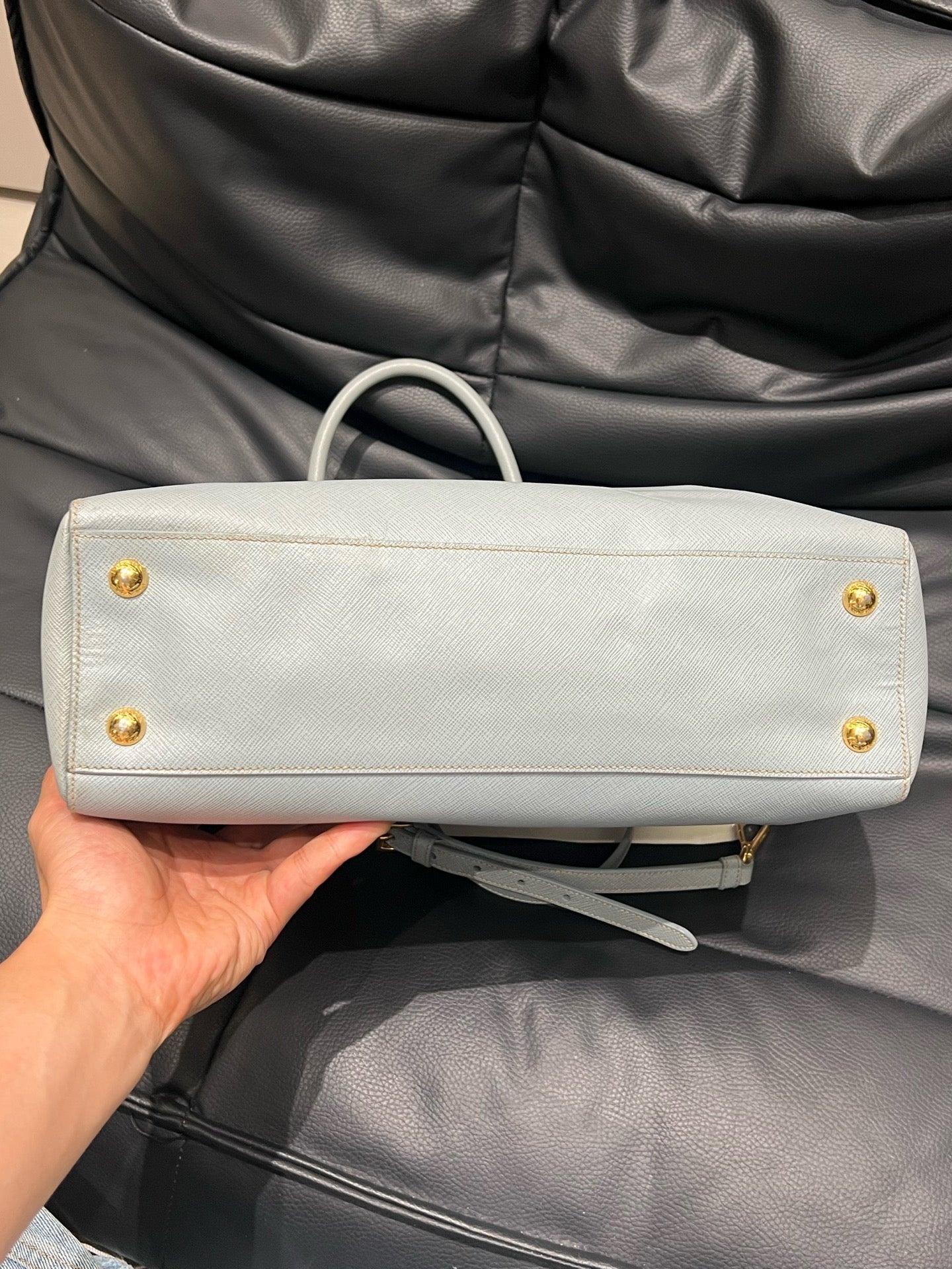 Prada - Saffiano Tote - Leather - Blue - (Large)