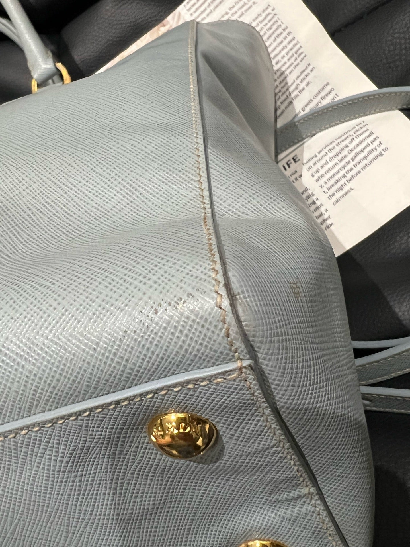 Prada - Saffiano Tote - Leather - Blue - (Large)